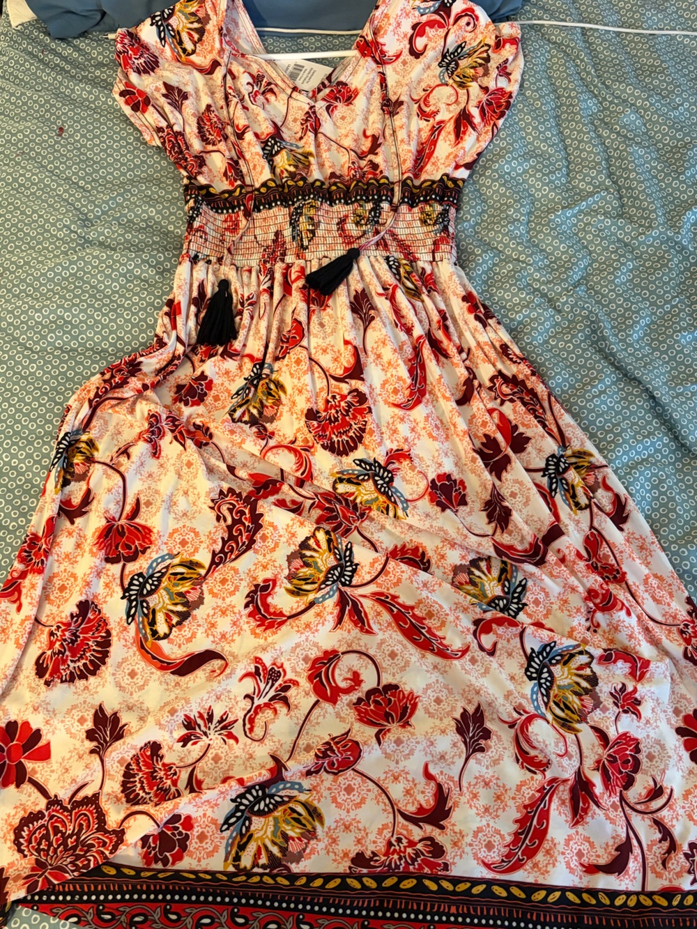 Women’s Floral Dress - Red & Cream